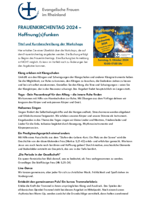 Kurzbeschreibung der Workshops
